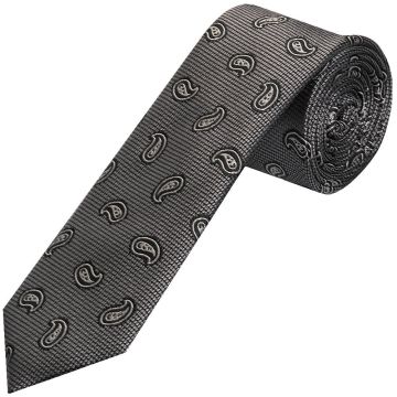 Black Mini Paisley Classic Men's Silk Tie