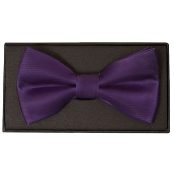 Plain Purple Satin Silk Mens Bow Tie