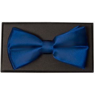 Plain Royal Blue Satin Silk Mens Bow Tie