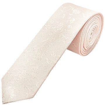Blush Textured Floral Skinny Men's Tie