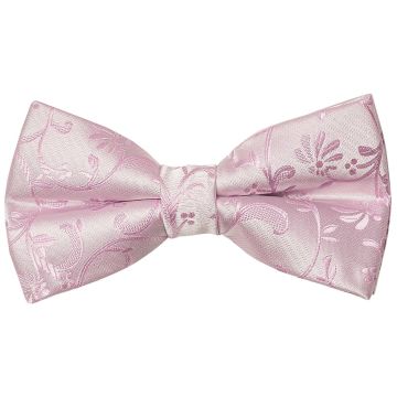 Pre Tied Light Dusty Pink Floral Boys Bow Tie Age 8-11