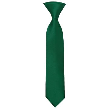 Pre Tied Forest Green Satin Boys Tie Age 4-7