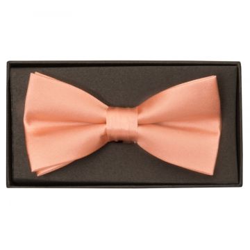 Plain Rose Quartz Satin Silk Mens Bow Tie