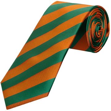 Orange and Green Striped Classic Men's Tie