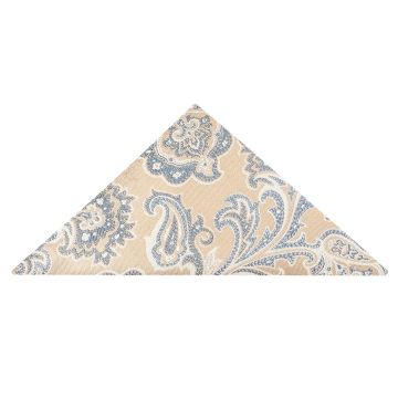 Champagne and Blue Paisley Pocket Square