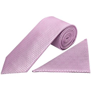 Lavender Textured Classic Tie and Pocket Square Set
