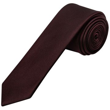Burgundy Silk Twill Skinny Mens Tie