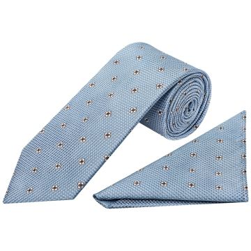 Blue Petal Classic Men's Tie and Pocket Square Set