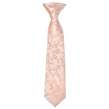 Pre Tied Rose Quartz Floral Boys Tie Age 4-7