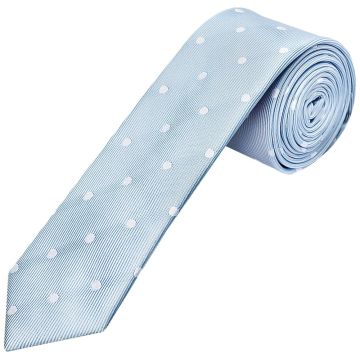 Light Blue Large White Spot Skinny Men's Tie