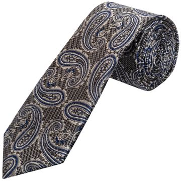 Grey Paisley Classic Men's Silk Tie