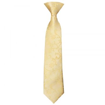 Pre Tied Gold Floral Boys Tie Age 4-7