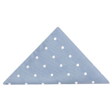 Dusty Blue Large White Spot Pocket Square