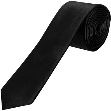 Plain Black Satin Skinny Boys Tie