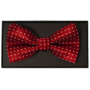 Handmade Red And White Polka Dot Mens Bow Tie