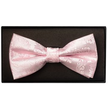 Blush Pink Paisley Handmade Mens Bow Tie