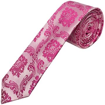 Fuchsia Paisley Skinny Men's Tie