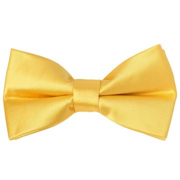 Pre Tied Yellow Gold Satin Boys Bow Tie Age 4-7