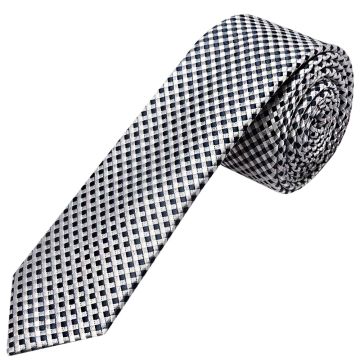 Silver Diamond Neat Skinny Boys Tie