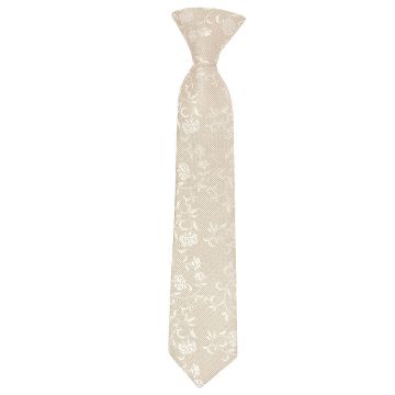 Pre Tied Champagne and White Floral Boys Tie Age 4-7
