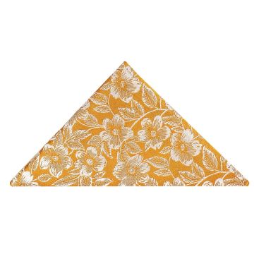 Gold Floral Silk Pocket Square