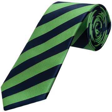 Navy and Lime Striped Classic Men's Tie