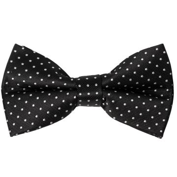 Pre Tied Black Polka Dot Boys Bow Tie Age 18 Months - 3 Years