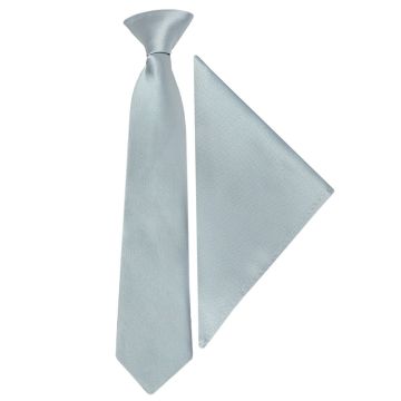 Pre Tied Duck Egg Satin Boys Tie and Pocket Square Set Age 4-7