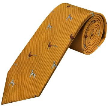 Gold Dog and Pheasant Classic Men's Tie
