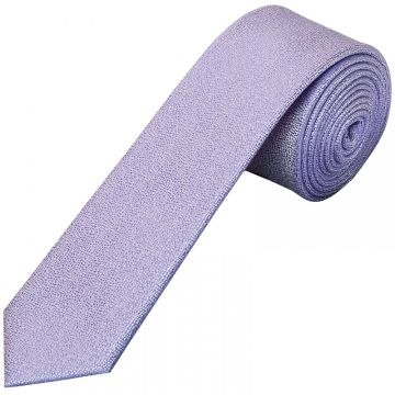 Plain Purple Textured Silk Skinny Men's Tie