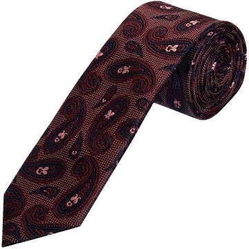 Burgundy Mini Paisley Classic Men's Silk Tie