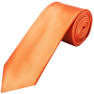 Plain Burnt Orange Satin Classic Men's Tie