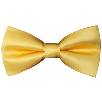 Pre Tied Gold Satin Boys Bow Tie Age 4-7