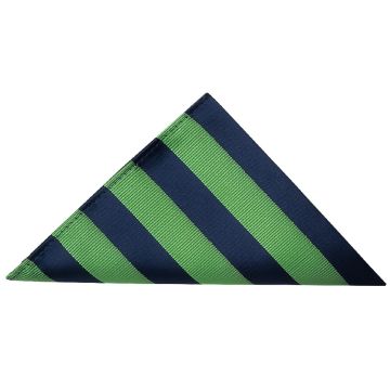 Navy and Lime Striped Pocket Square