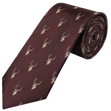 Burgundy Deer Head Classic Men's Tie