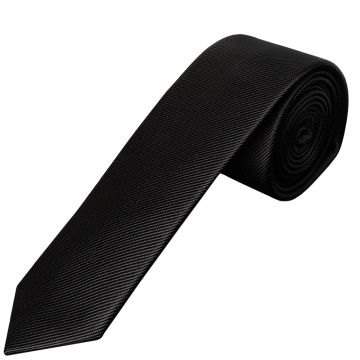 Black Silk Twill Skinny Mens Tie
