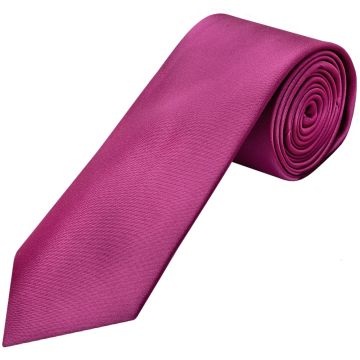 Plain Fuchsia Pink Satin Classic Men's Tie
