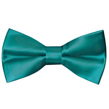 Pre Tied Teal Satin Boys Bow Tie Age 8-11