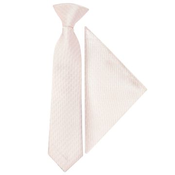 Pre Tied Blush Polka Dot Boys Tie and Pocket Square Set Age 4-7