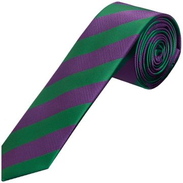 Green and Purple Striped Skinny Men's Tie