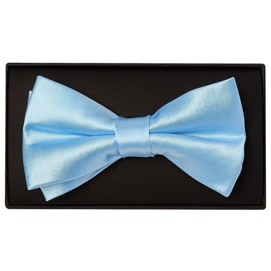 Plain Sky Blue Handmade Mens Bow Tie