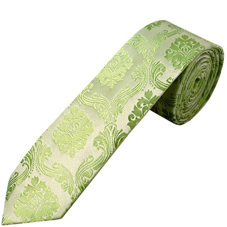 Sage Green Paisley Skinny Men's Tie