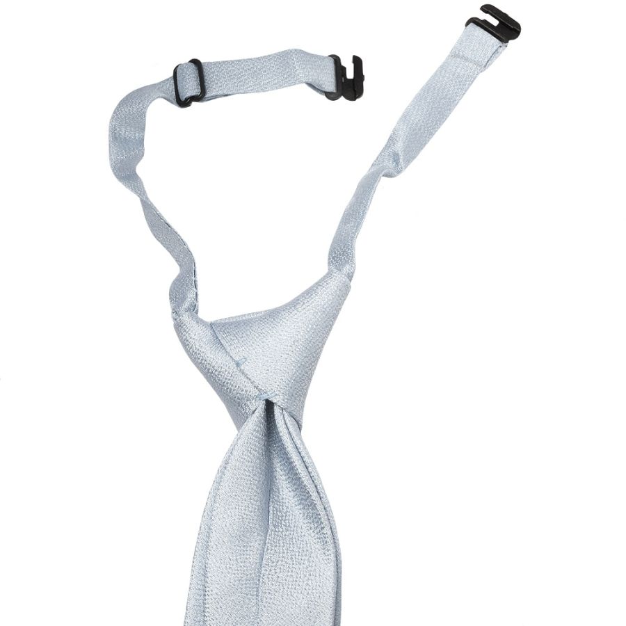 Pre Tied Light Blue Textured Silk Boys Tie Age 4-7