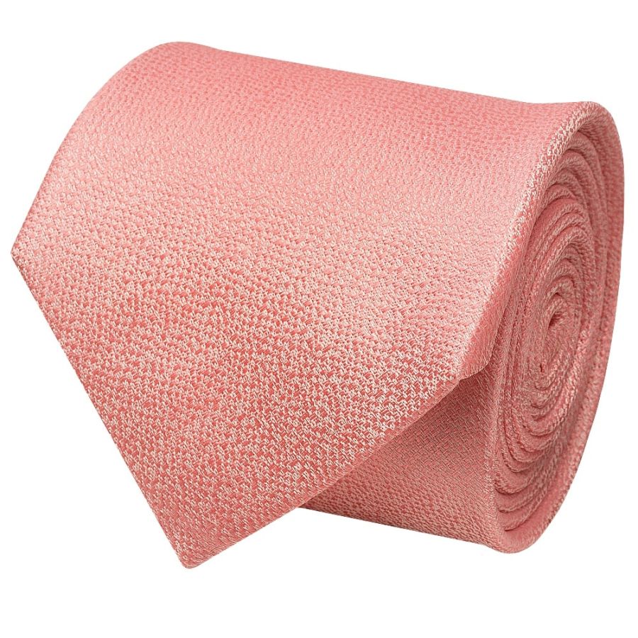 Plain Pink Textured Silk Classic Men's Tie