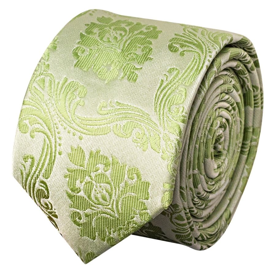 Sage Green Paisley Skinny Men's Tie
