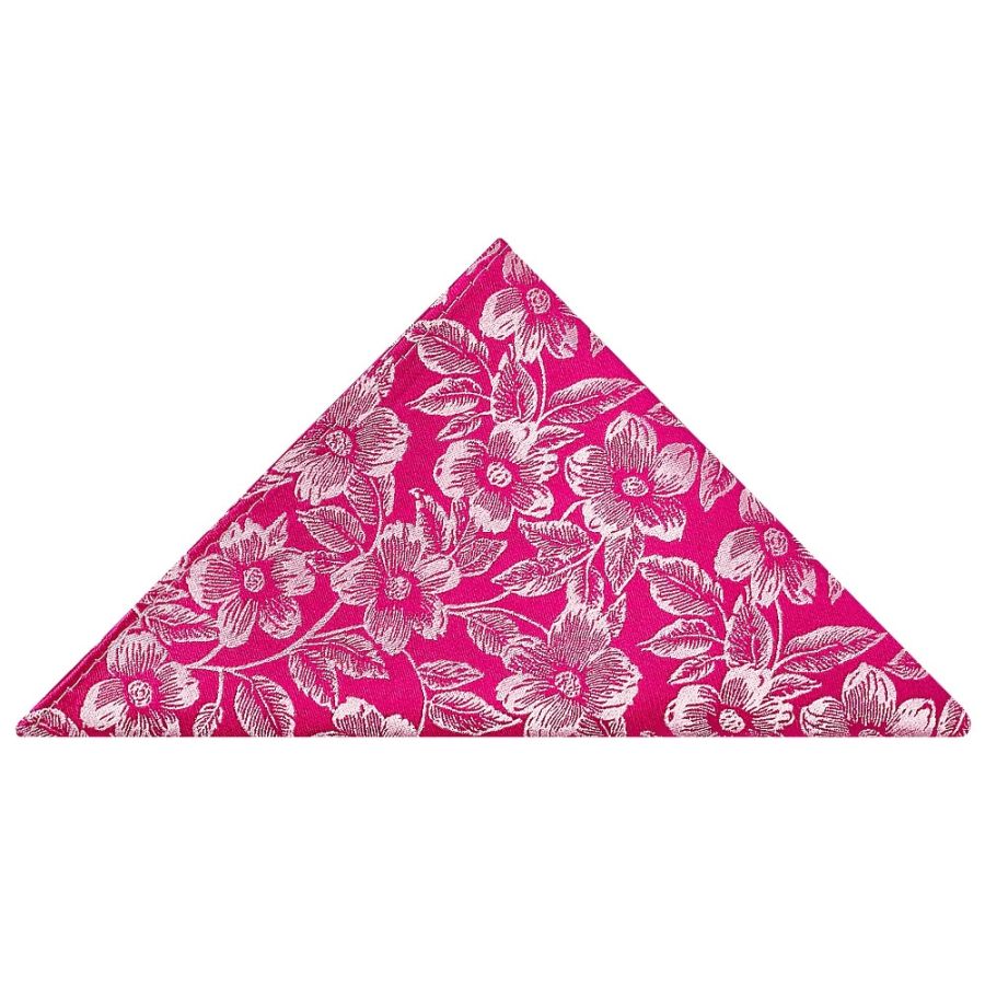 Fuchsia Floral Silk Pocket Square