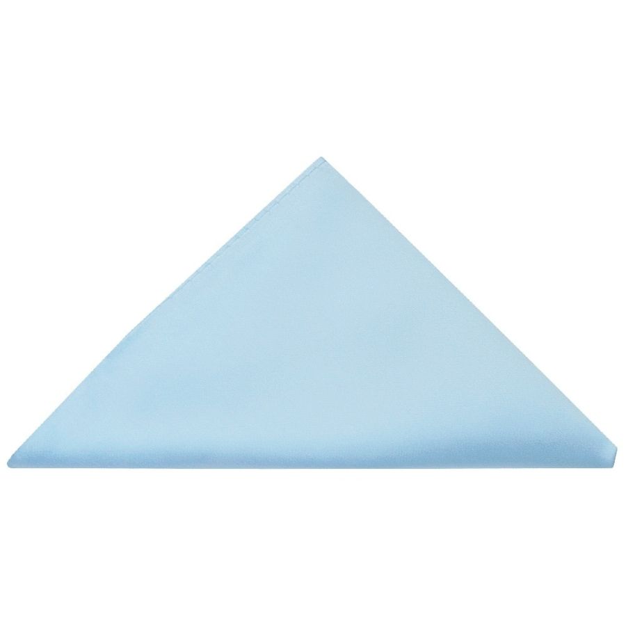 Pre Tied Sky Blue Satin Boys Bow Tie and Pocket Square Set Age 4-7