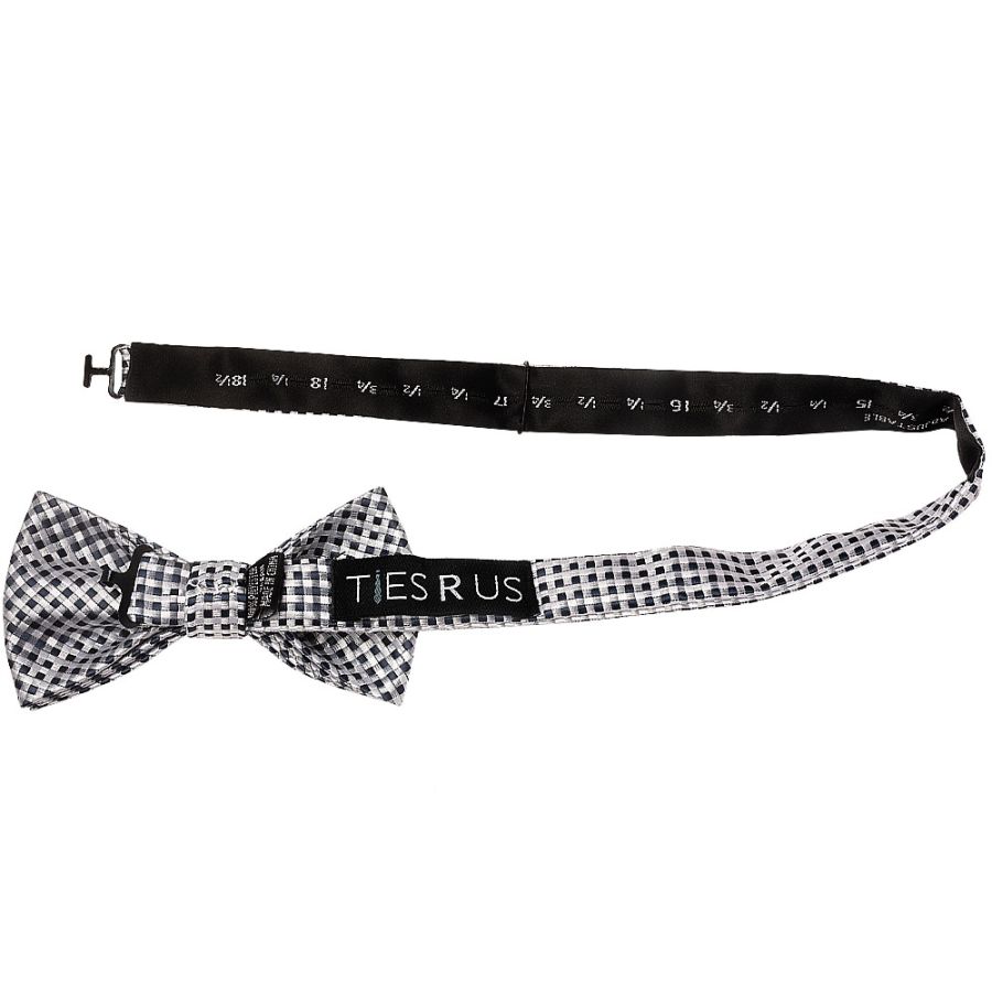 Silver Diamond Neat Mens Bow Tie