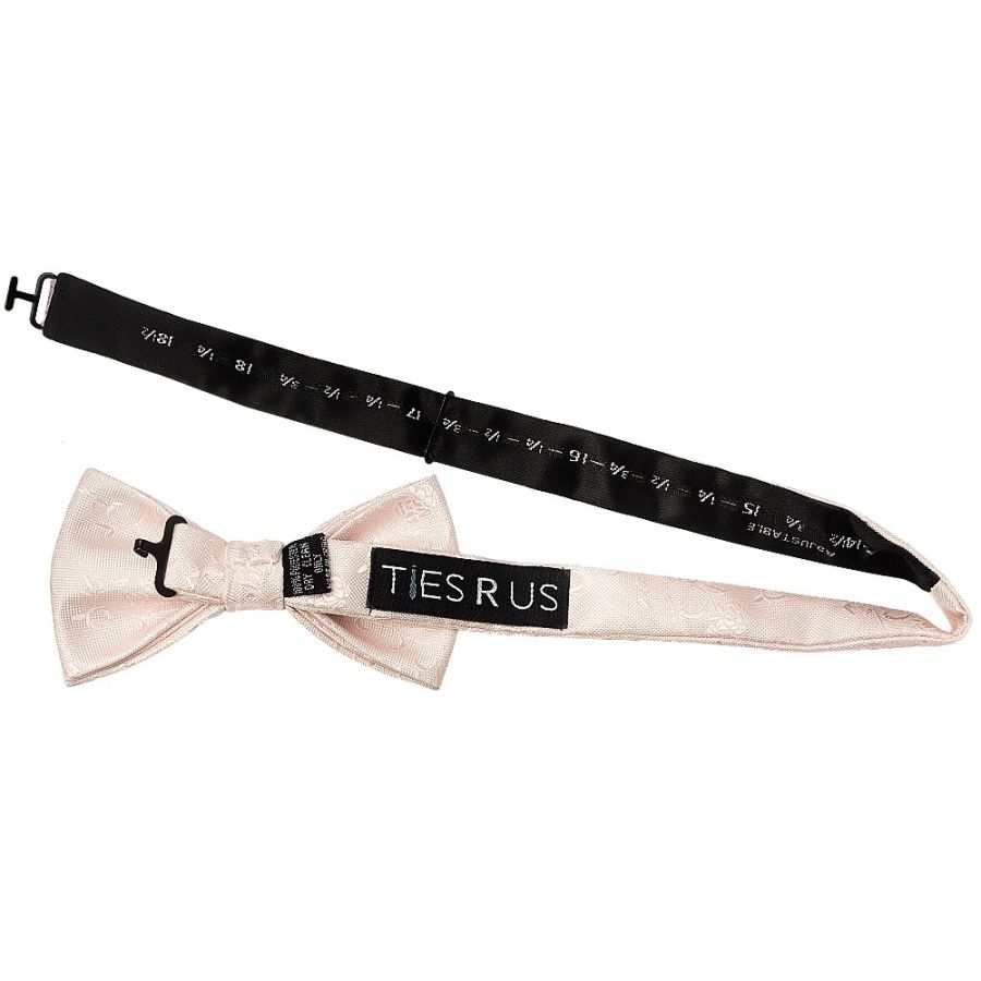 Blush Textured Floral Mens Bow Tie