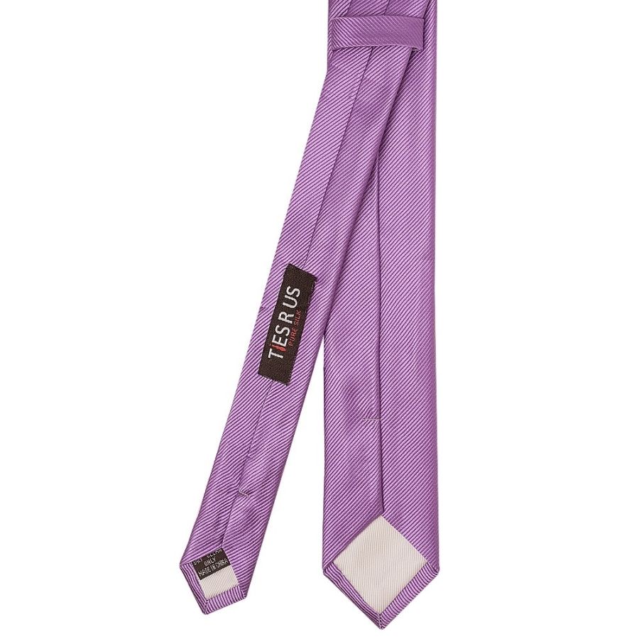 Lilac Silk Twill Skinny Men's Tie and Pocket Square Set